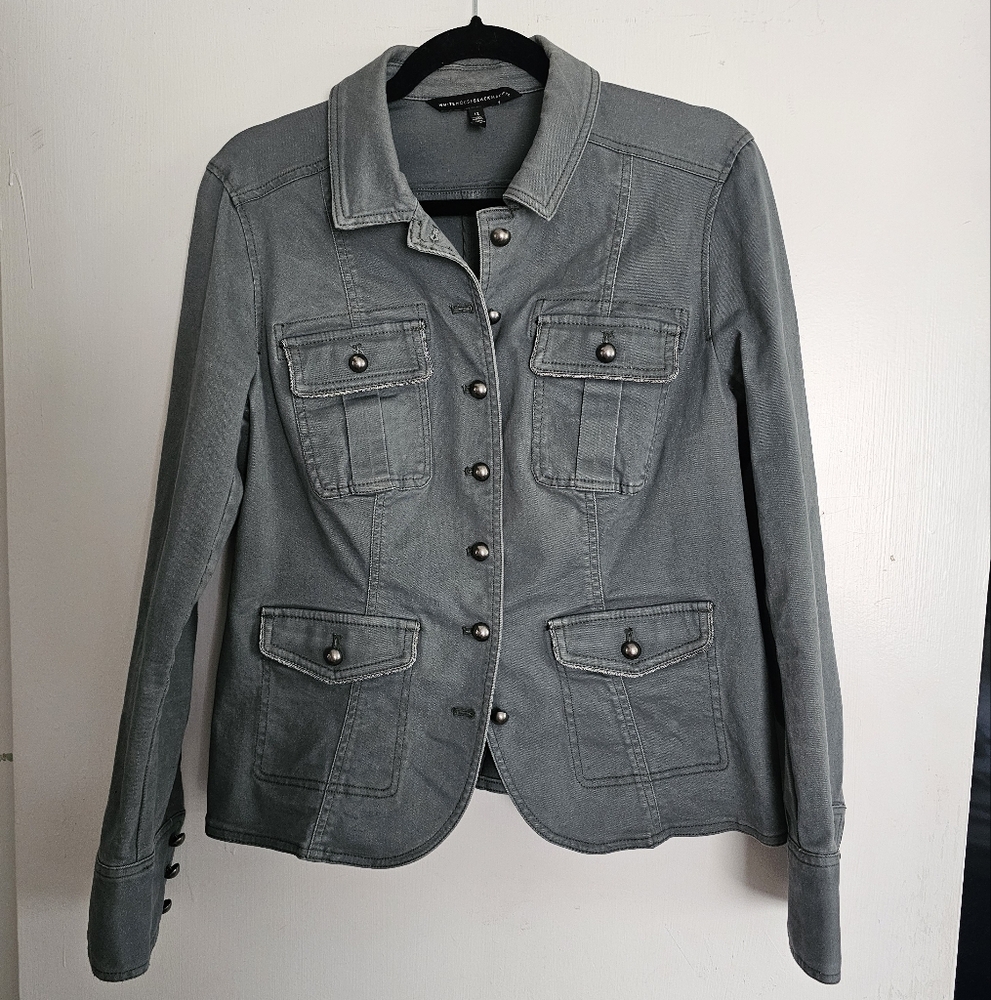 White House Black Market Jean Jacket - Gray